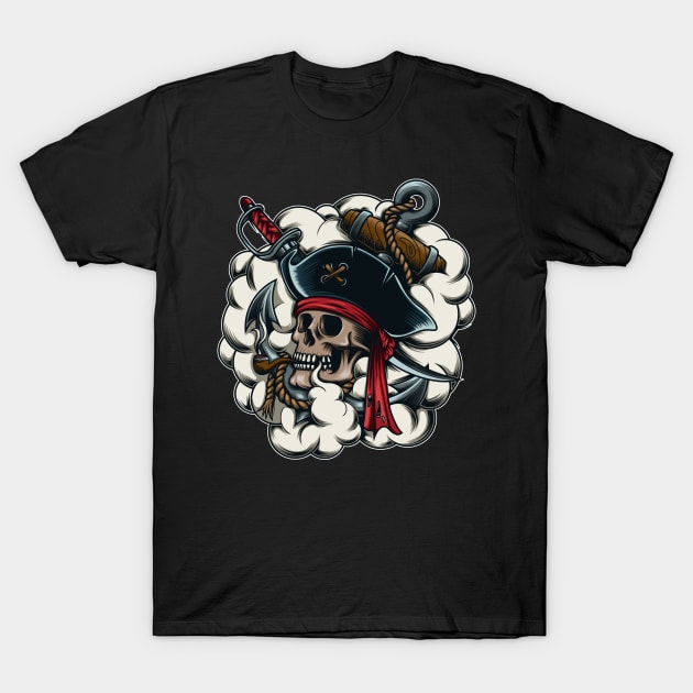 Smoking Pirate T-Shirt by JagatKreasi